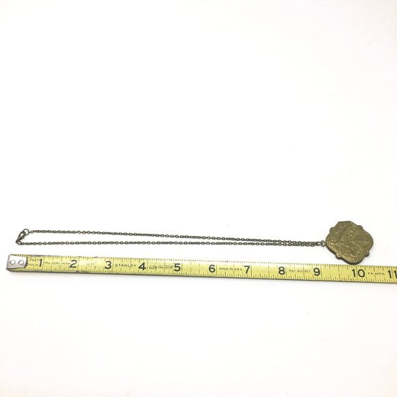 Vintage Hexagonal Ornate Floral Embossed Brass Locket Choker Necklace - Picture 11 of 16